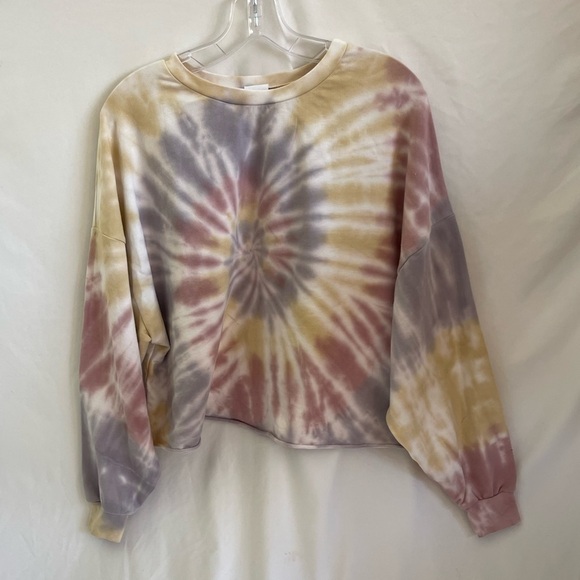 X Project Social T Women’s Crop Sweater Tie Dye Pullover Crewneck S - Picture 2 of 15